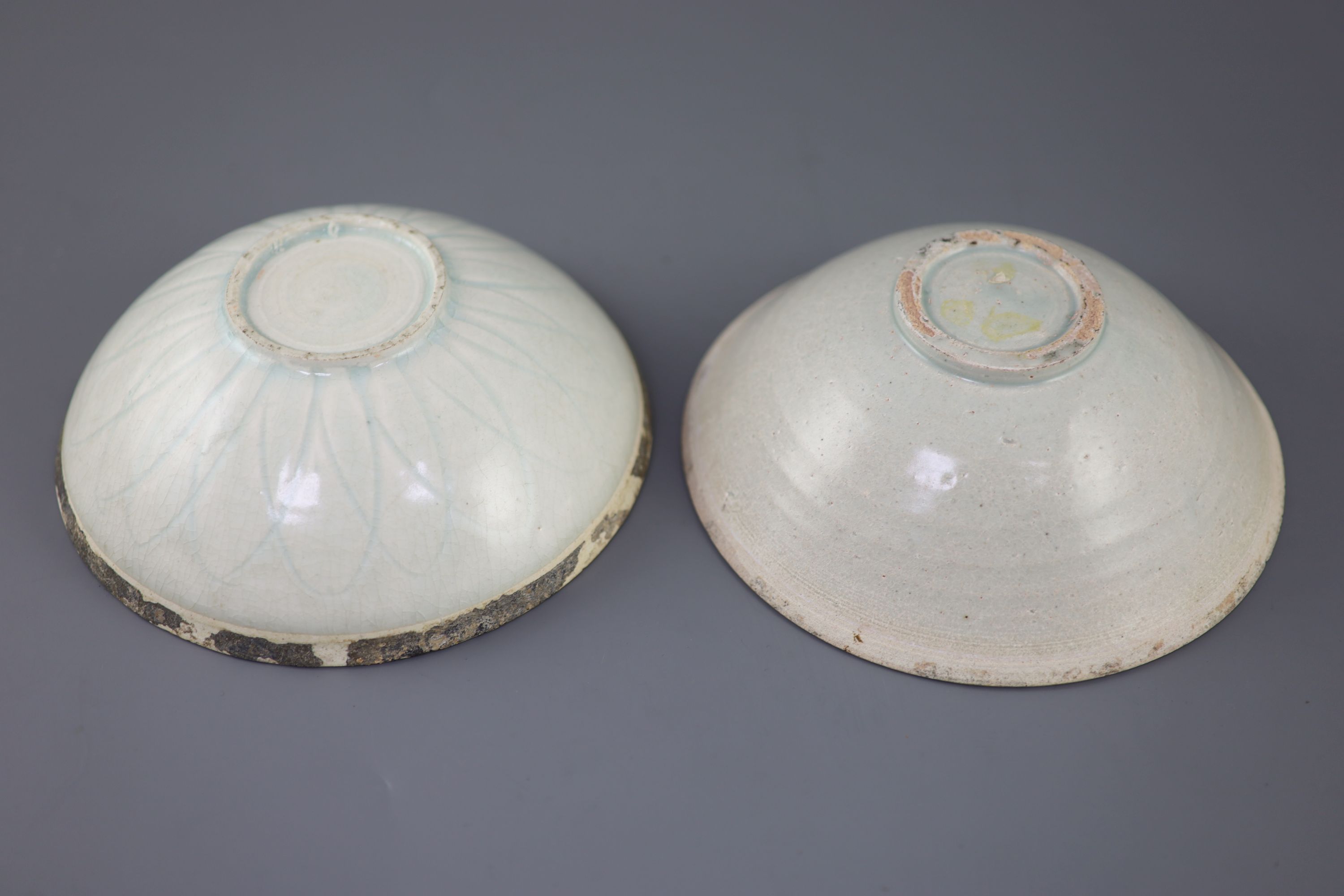 Two Chinese Qingbai bowls, Song dynasty, 17.7 and 17.8cm